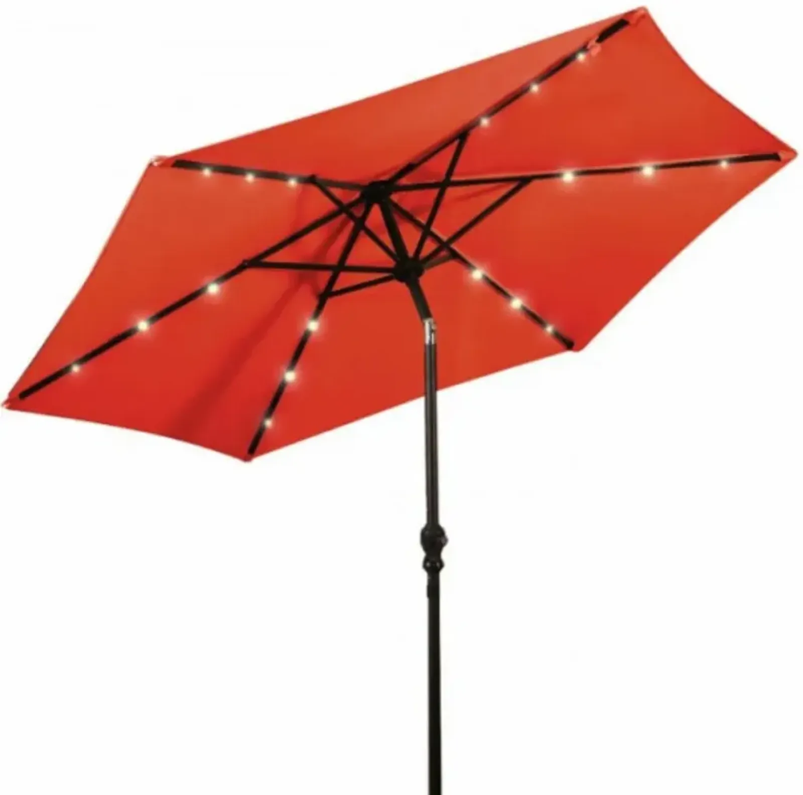 9FT Steel Patio Solar Umbrella LED Patio Market