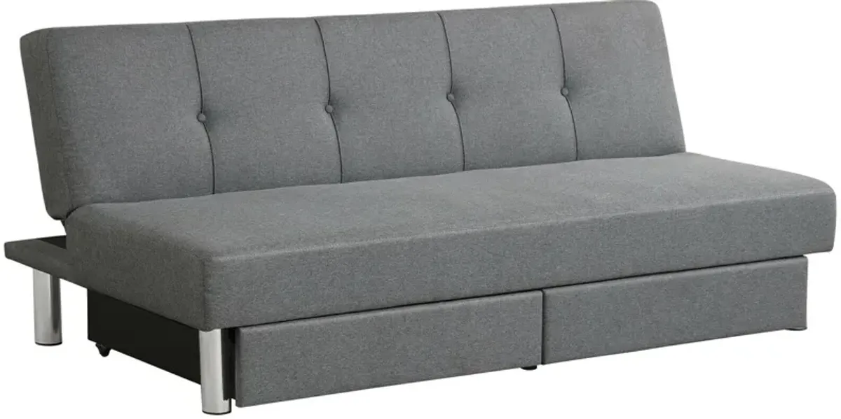 3-Seat Convertible Sofa Bed with 2 Large Drawers and 3 Adjustable Angles