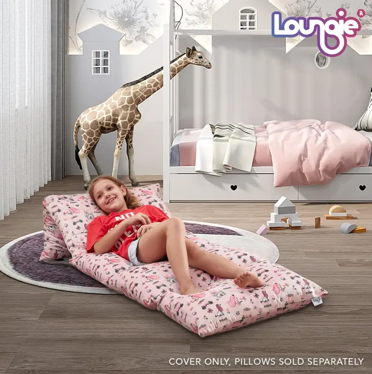 Loungie Floor Pillow Bed Cover 88"x26"