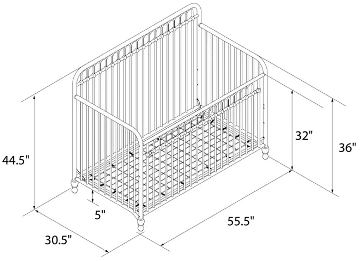 Little Seeds Ivy 3-in-1 Convertible Metal Crib