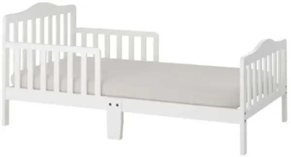 Hivvago Classic Design Kids Wood Toddler Bed Frame with Two Side Safety Guardrails