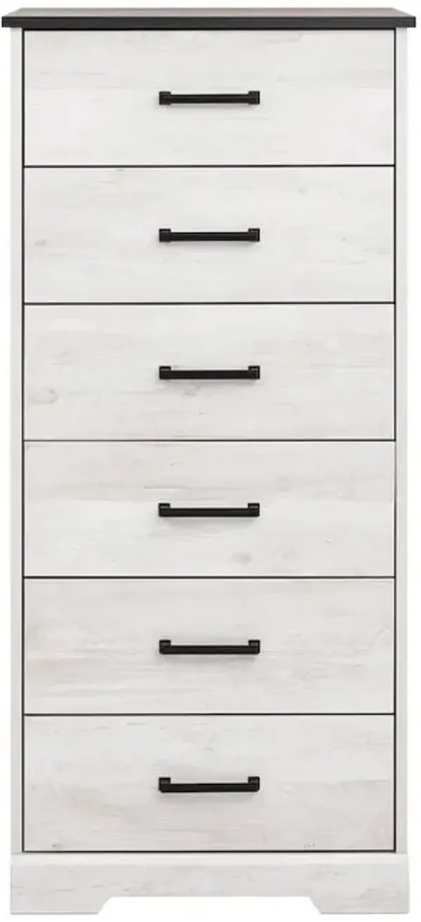 Prepac Rustic Ridge Washed White 6 Drawer 18.5D x 23.75W x 51.5H Dresser