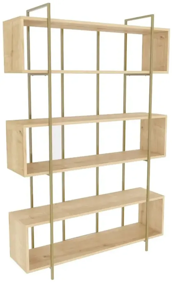 Decorotika Bruti Bookcase Sapphire Oak Gold