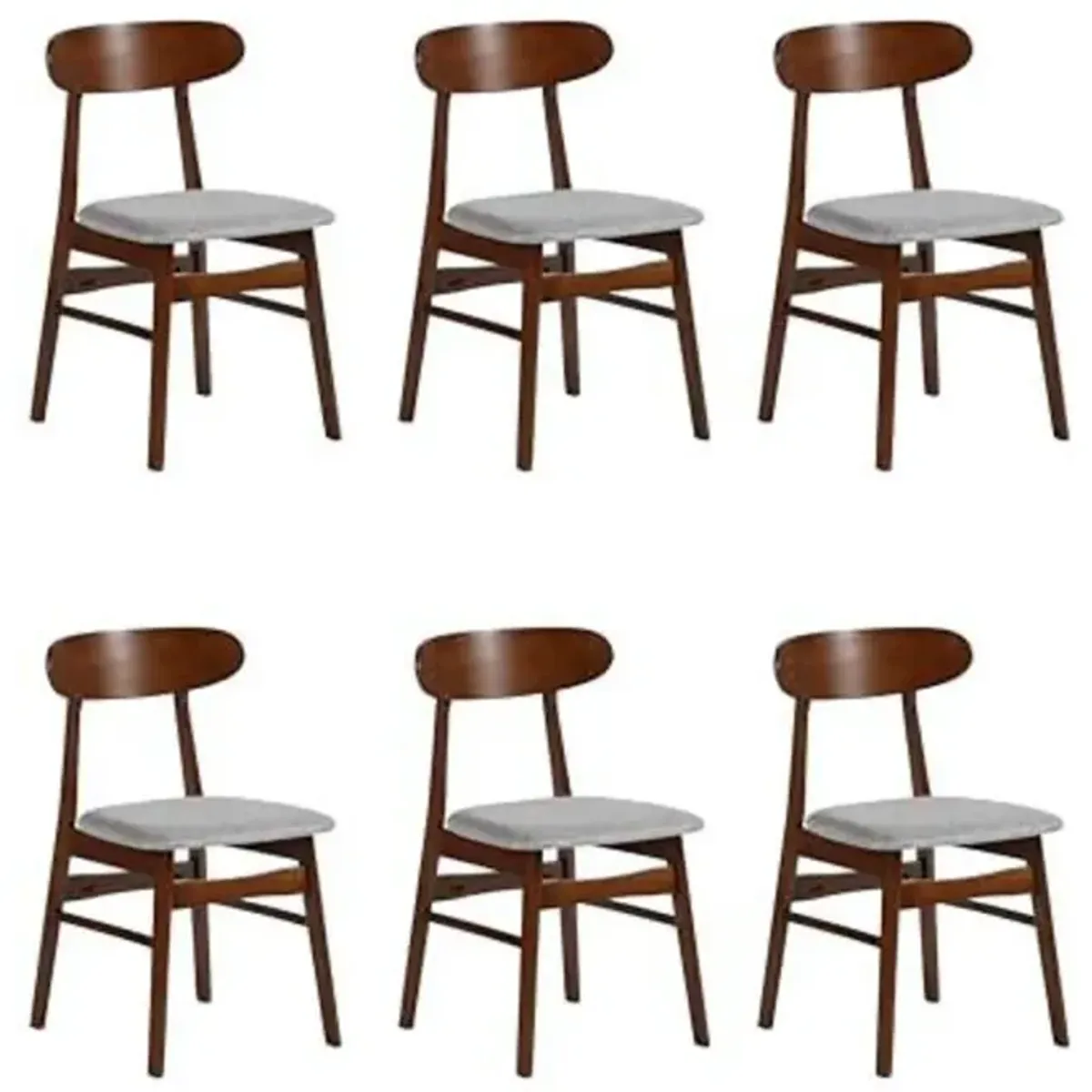 New Classic Furniture Morocco Light Gray Solid Wood Dining Chair (Set of 6)