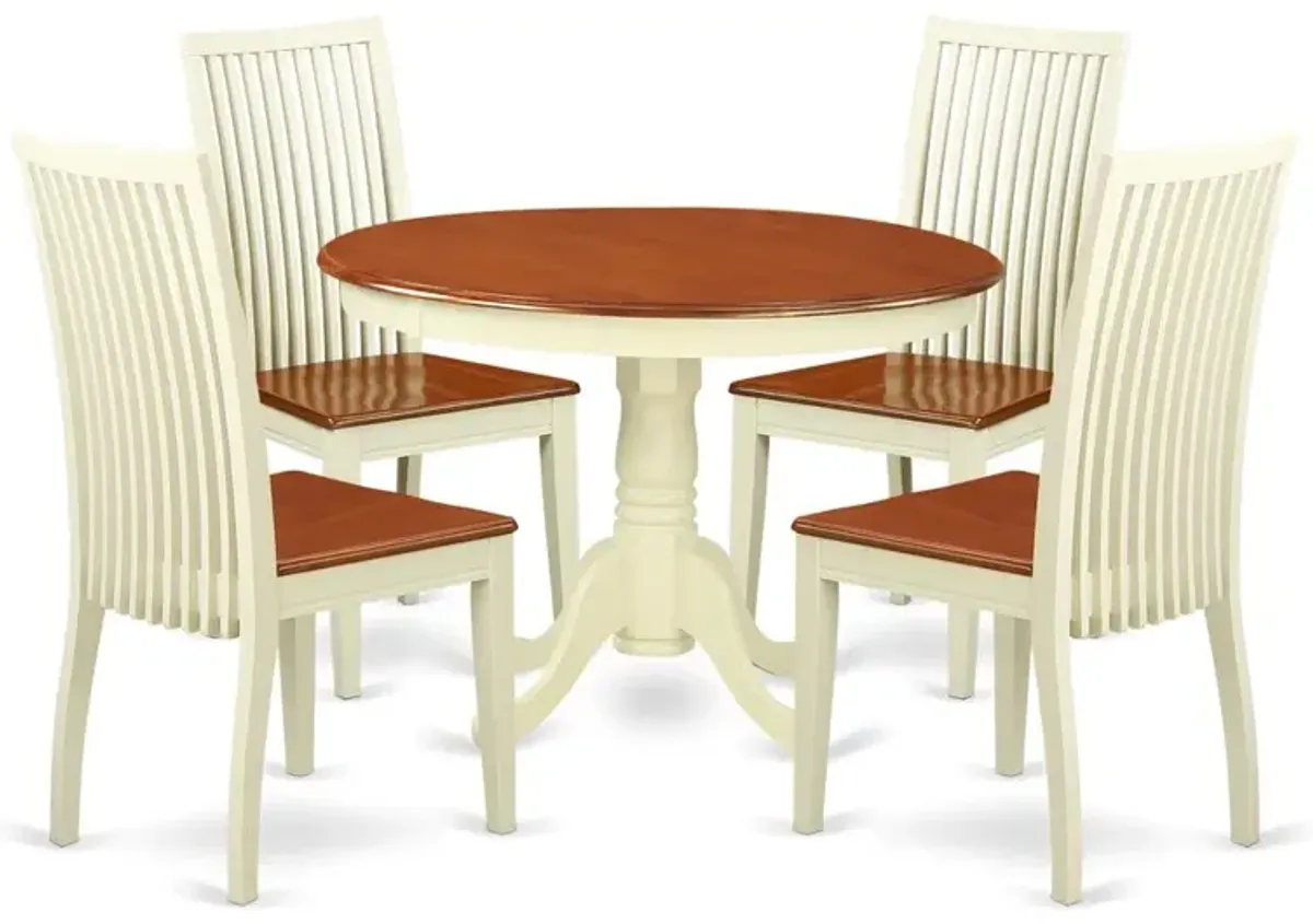 Dining Room Set Buttermilk & Cherry, HLIP5-BMK-W