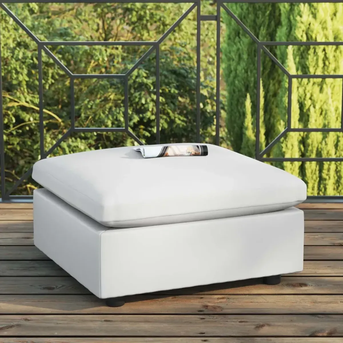 Commix Overstuffed Outdoor Patio Ottoman