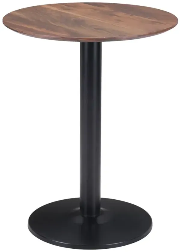 Hivvago 24 Inch  Black And Brown Round End Table