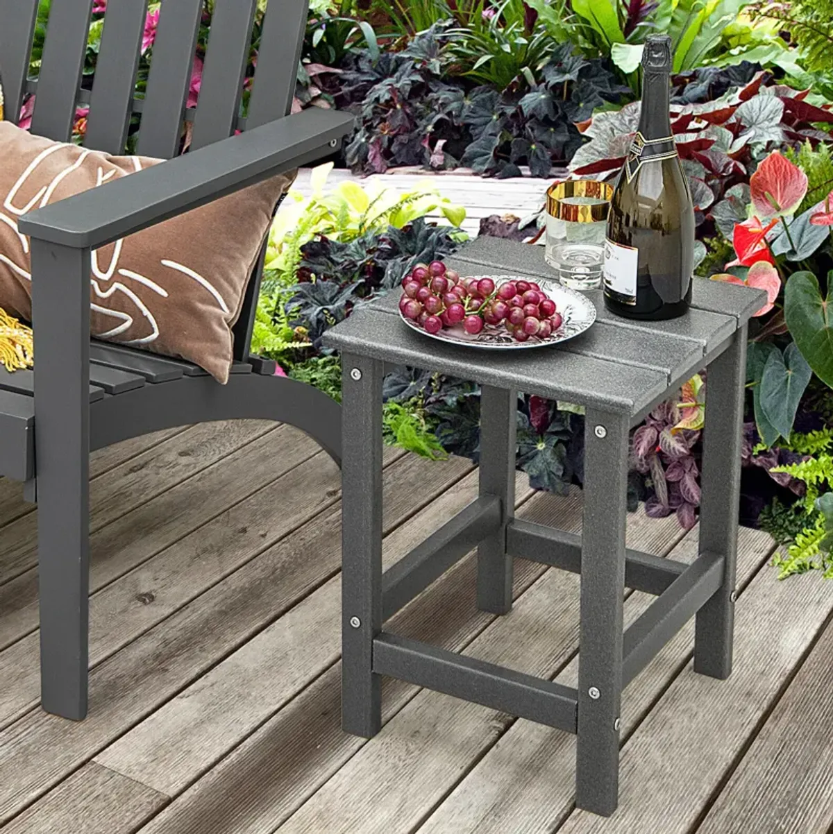 14 Inch Square Weather-Resistant Adirondack Side Table