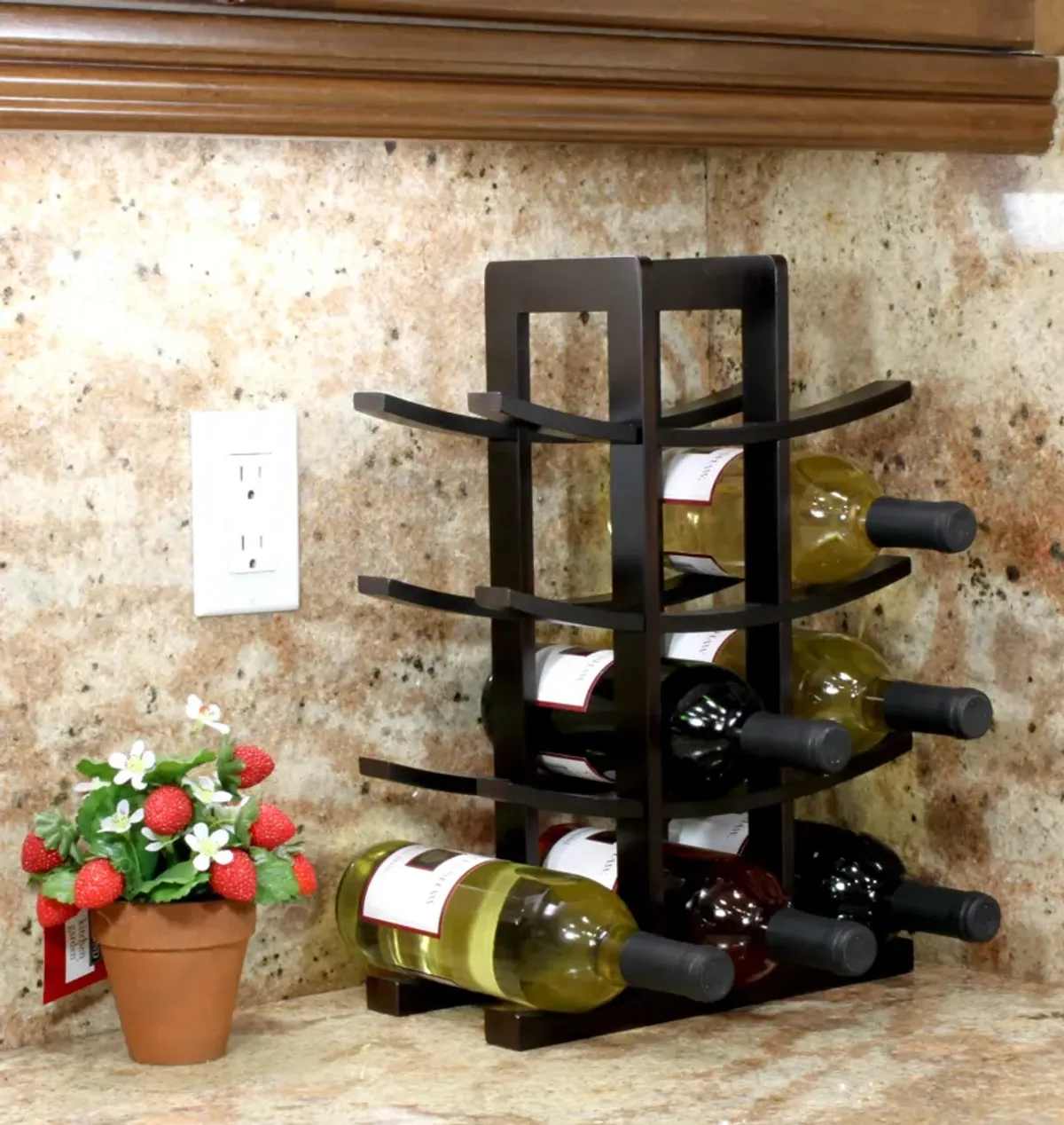 Oceanstar 12-Bottle Dark Espresso Bamboo Wine Rack