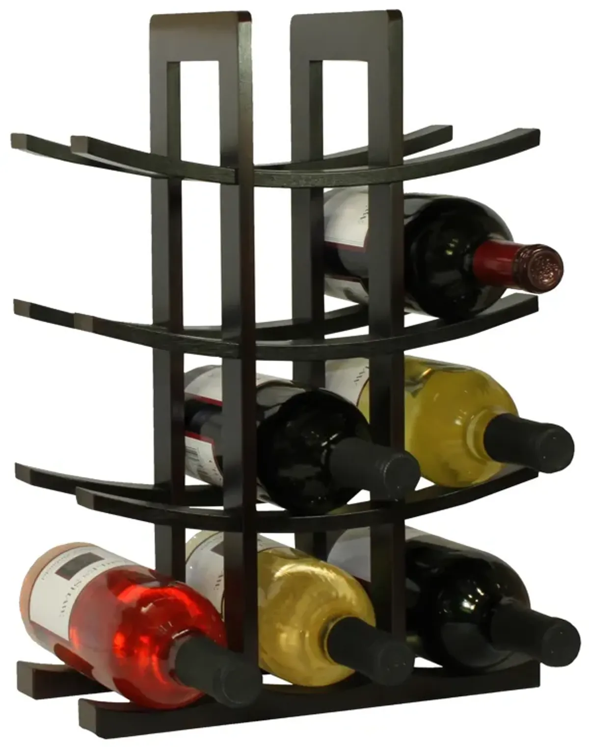 Oceanstar 12-Bottle Dark Espresso Bamboo Wine Rack