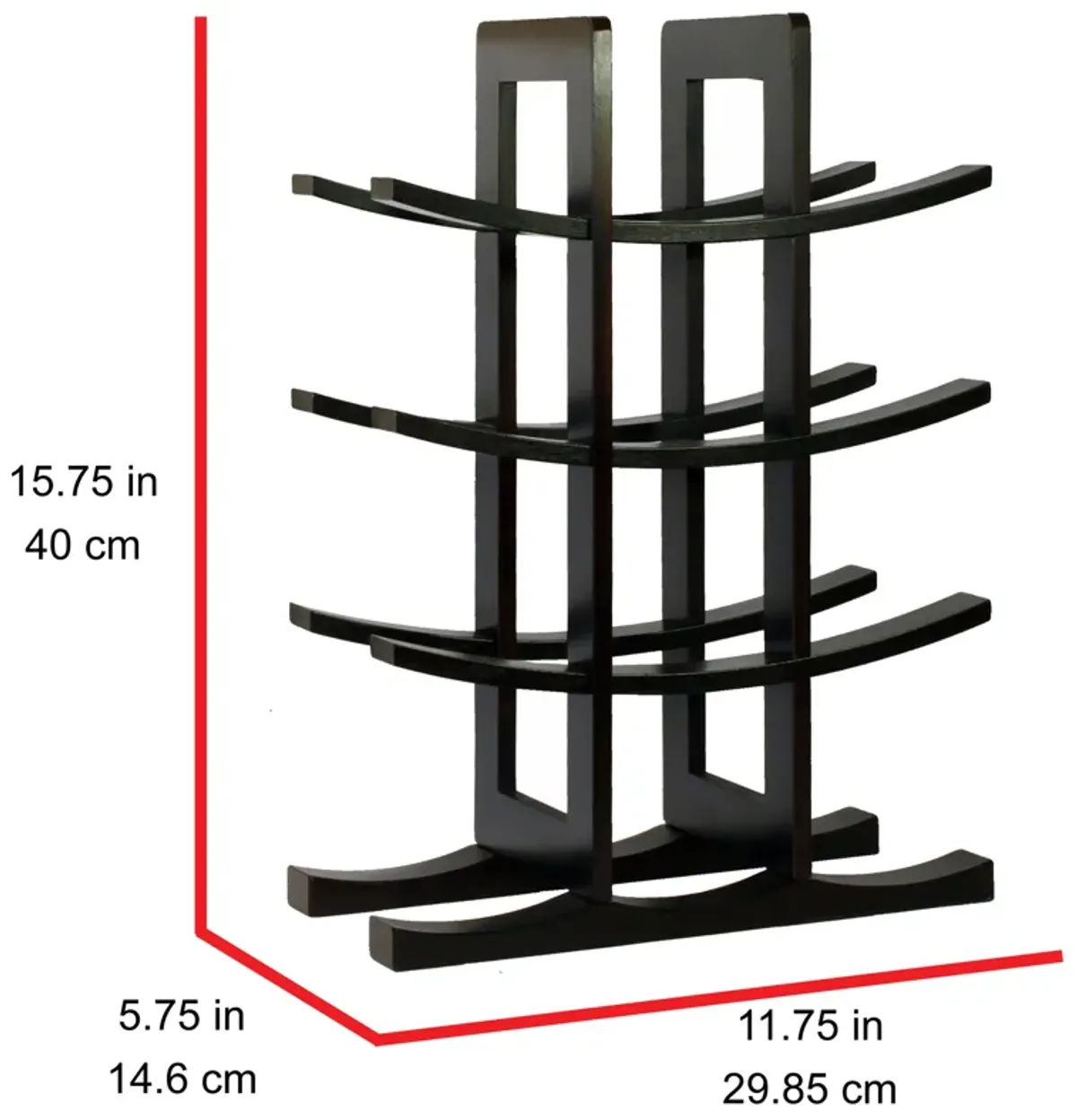 Oceanstar 12-Bottle Dark Espresso Bamboo Wine Rack