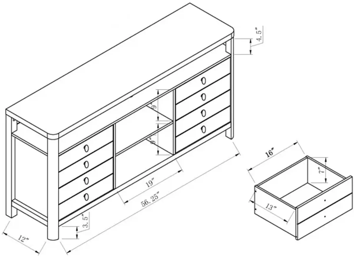 TV Stand/Buffet White Oak