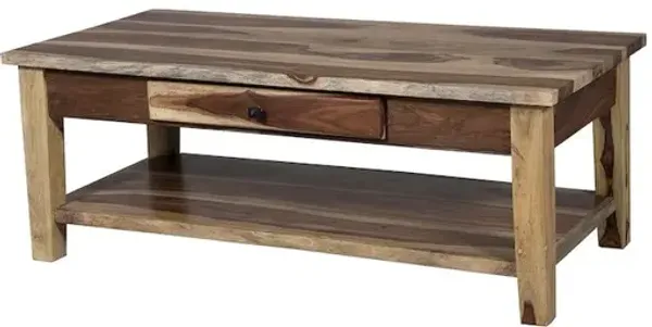 Porter Designs Taos Solid Sheesham Wood Coffee Table, Natural