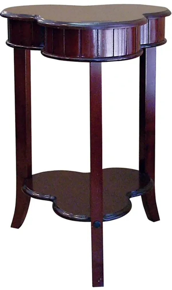 Hivvago 28" Brown Solid And Manufactured Wood Free Form End Table With Shelf