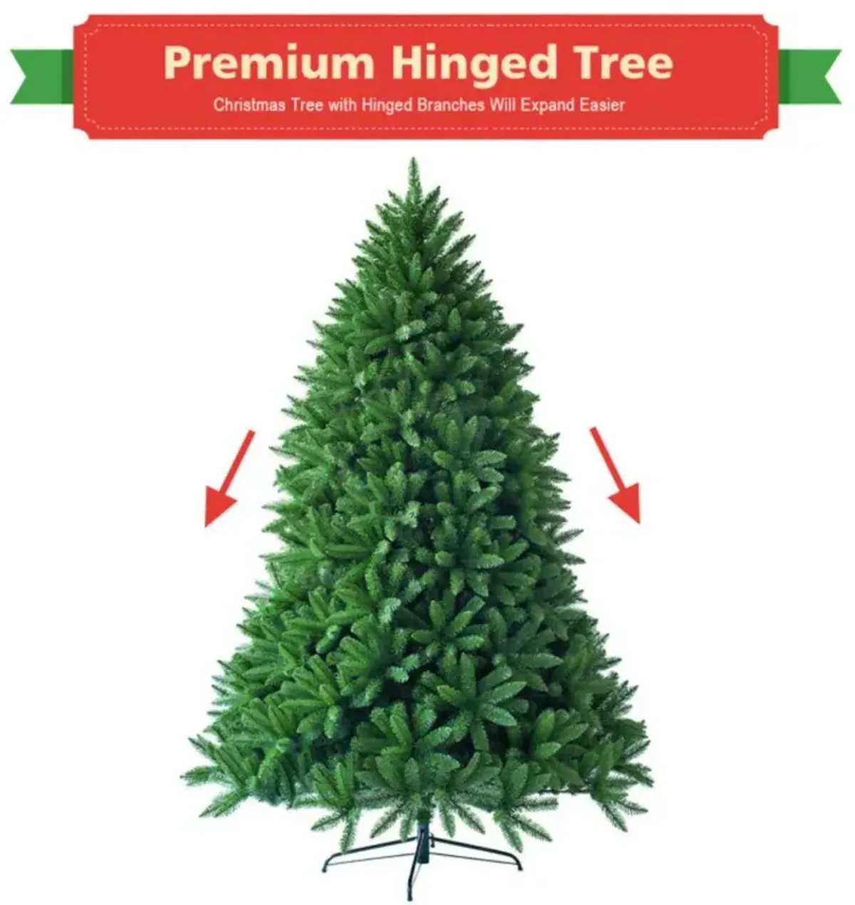 Hivvago 5 Feet Artificial Fir Christmas Tree with 600 Branch Tips