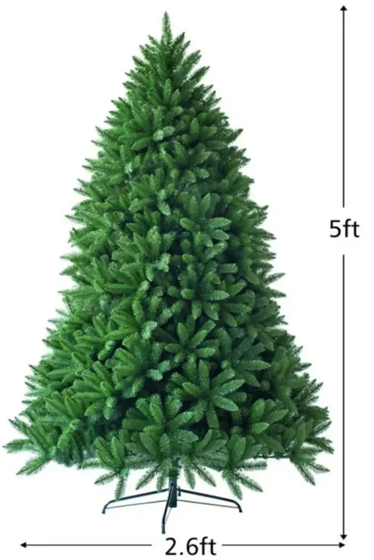 Hivvago 5 Feet Artificial Fir Christmas Tree with 600 Branch Tips