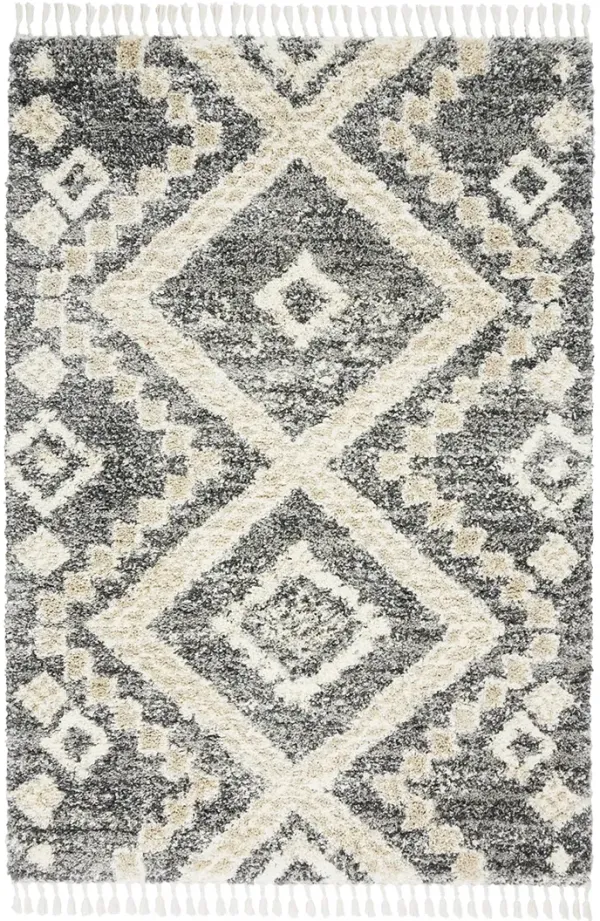 Oslo Shag OSL02 Gray/Ivory 5'3" x 7'9" Rug