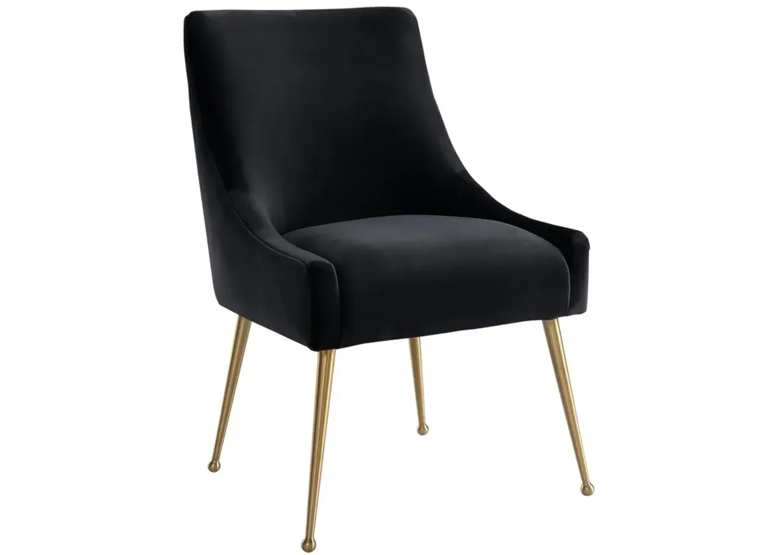 Belen Kox Glam Black Velvet Side Chair, Belen Kox