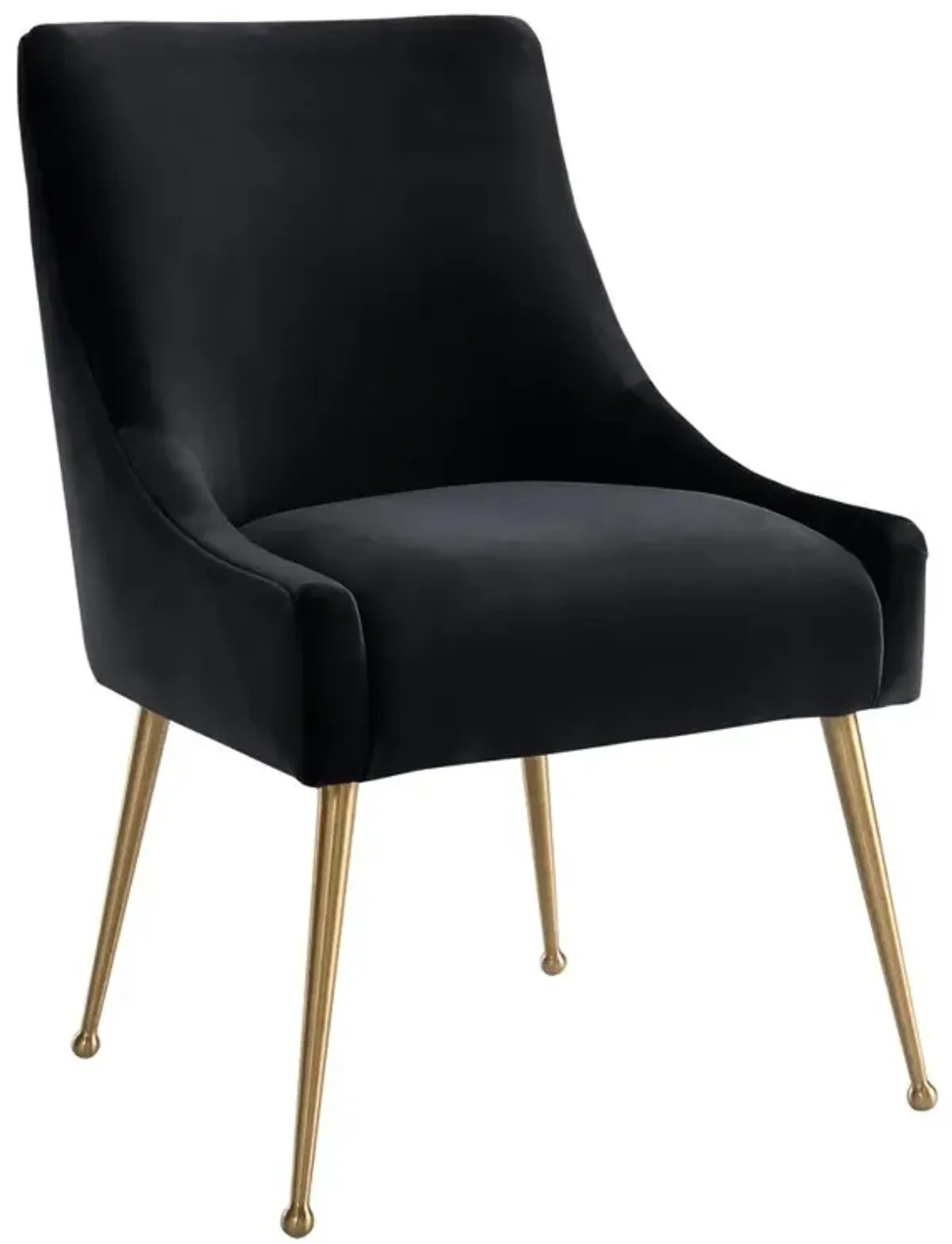 Belen Kox Glam Black Velvet Side Chair, Belen Kox