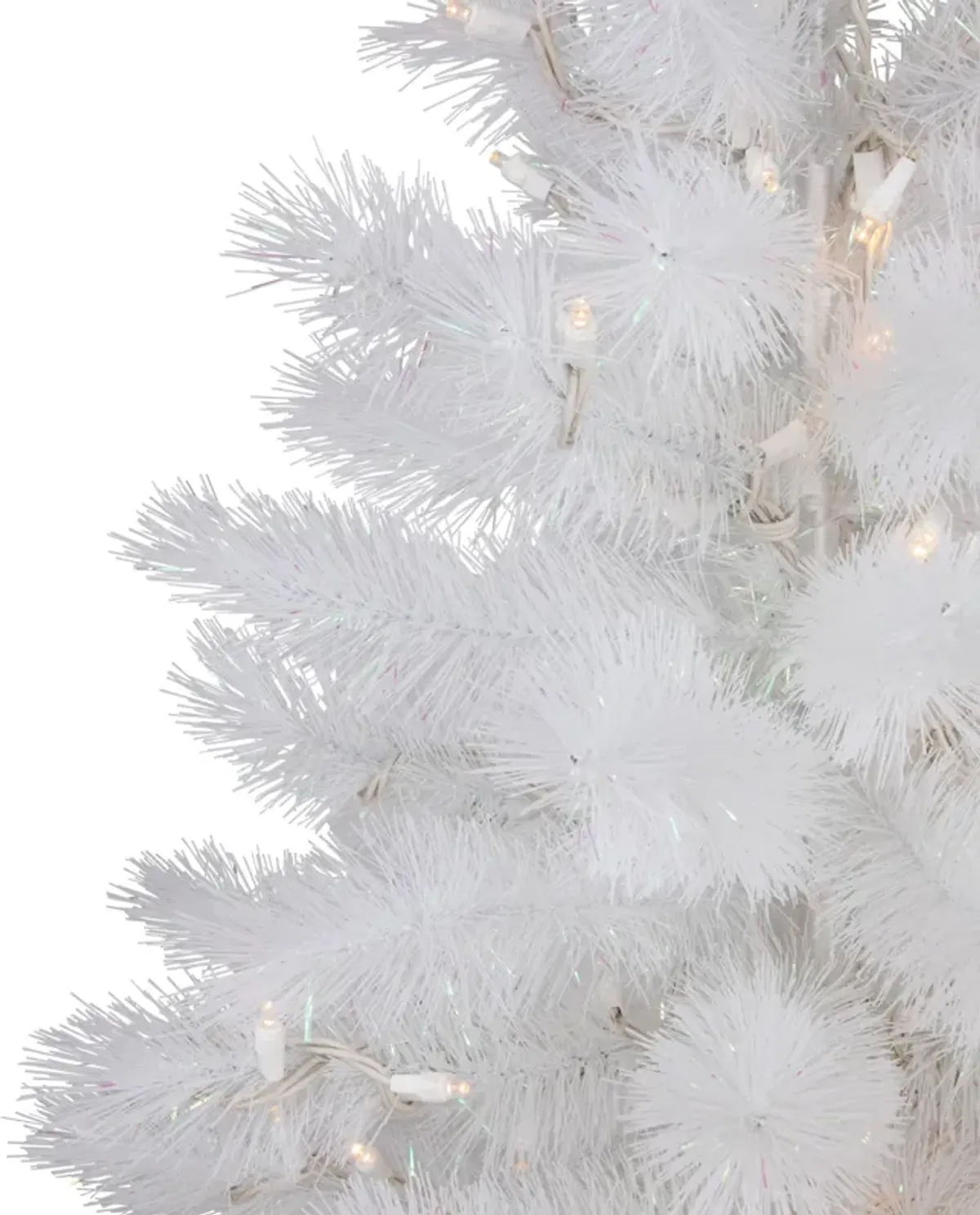 3' Pre-Lit White Alaskan Pine Artificial Christmas Tree  Warm White LED Lights