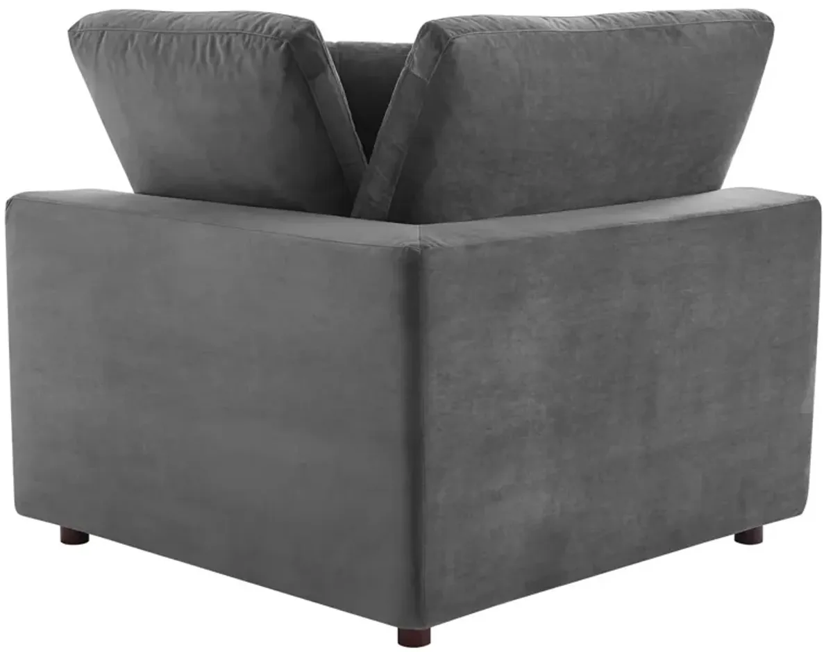 Commix Down Filled Overstuffed Performance Velvet 4-Seater Sofa