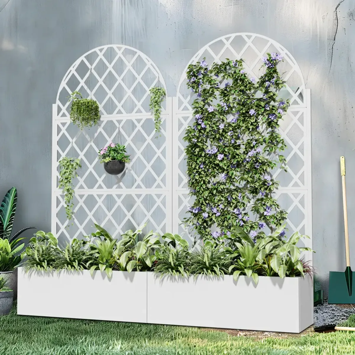 71*35.5 Archerd Metal Planter Box with Trellis