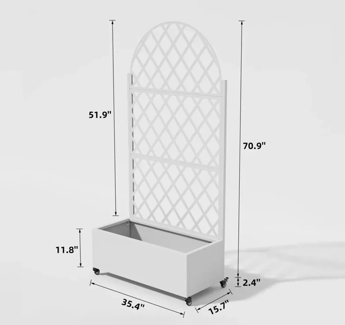 71*35.5 Archerd Metal Planter Box with Trellis