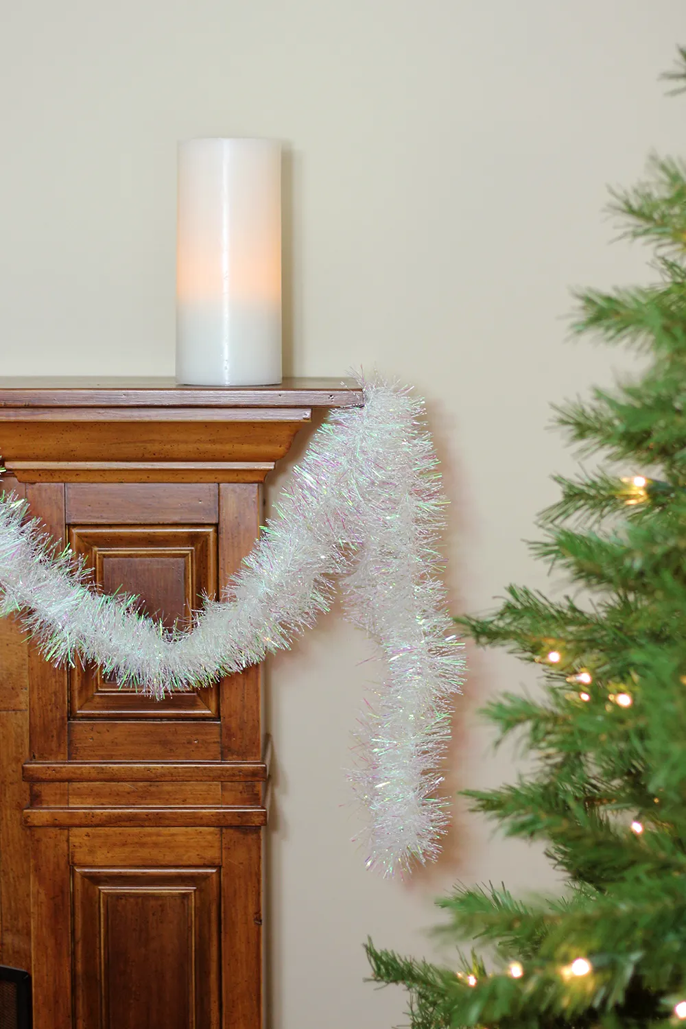 50' x 4" White Iridescent Artificial Christmas Garland - Unlit