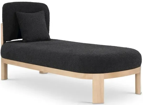 Meridian Furniture Maybourne Black Boucle Fabric Chaise/Bench