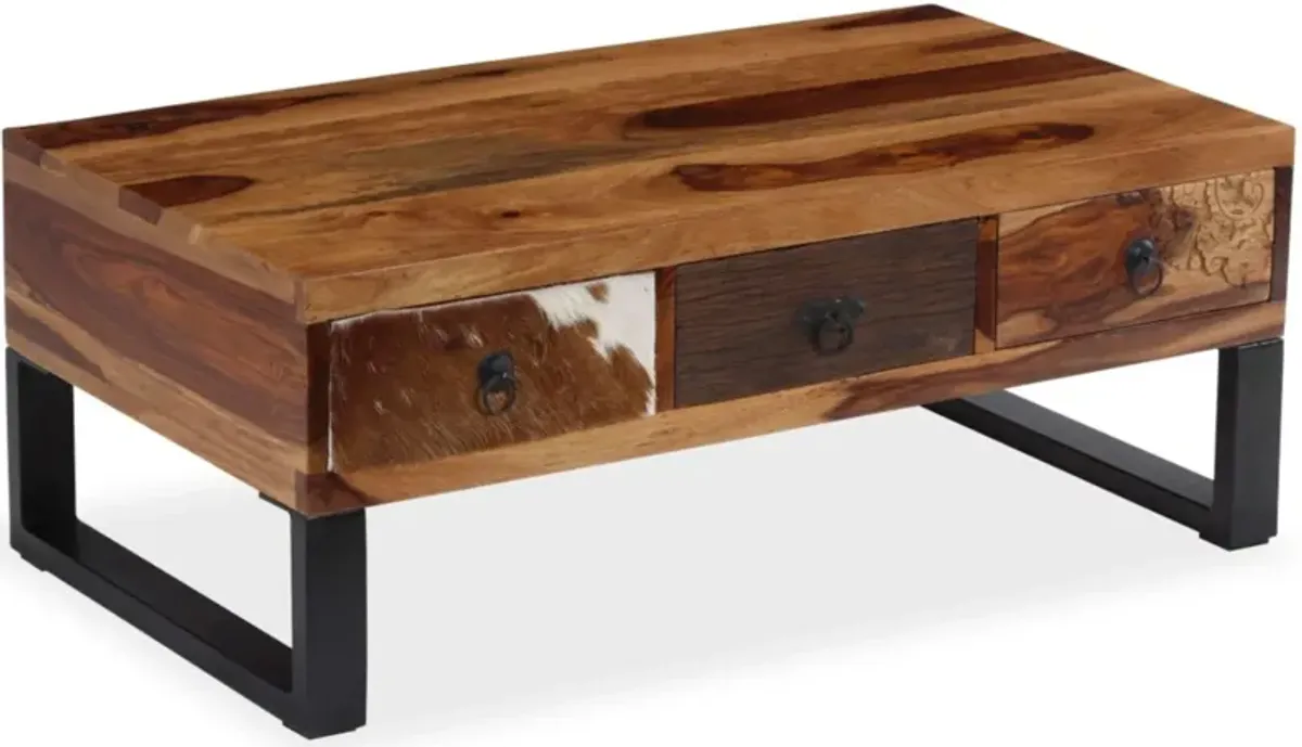 vidaXL Coffee Table Solid Sheesham Wood 35.4"x19.7"x13.8"