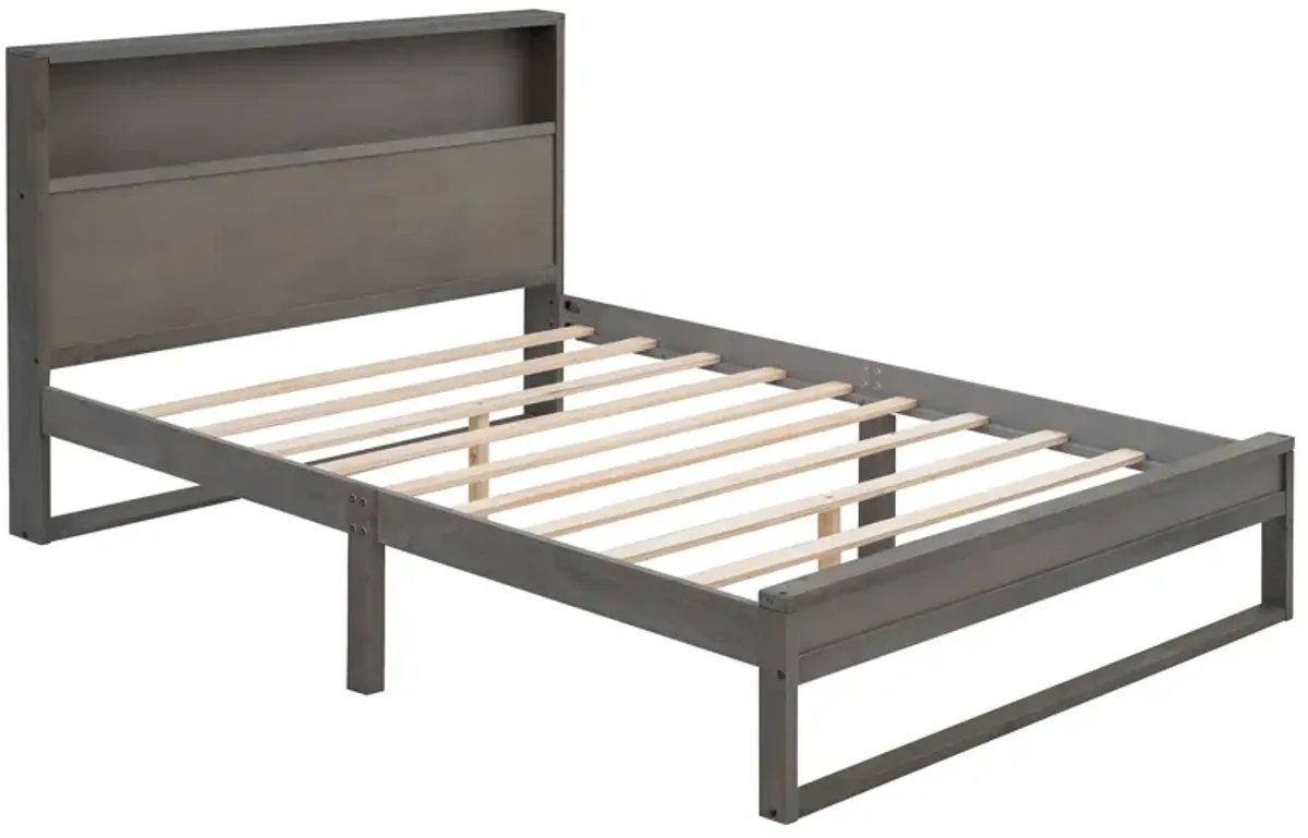 Merax Platform Bed with Storage Headboard