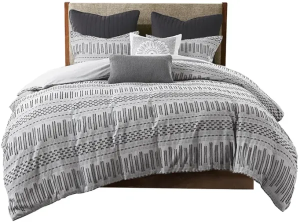 Gracie Mills Donny Geometric Cotton Jacquard Comforter Mini Set - California King
