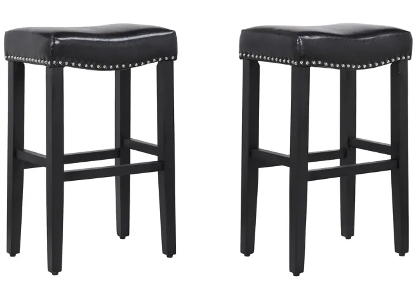 WestinTrends 29" Upholstered Saddle Seat Bar Stool (Set of 2)