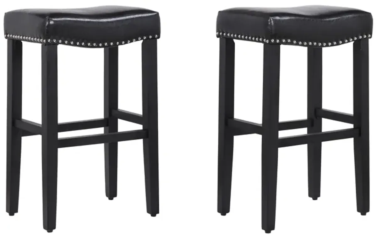 WestinTrends 29" Upholstered Saddle Seat Bar Stool (Set of 2)