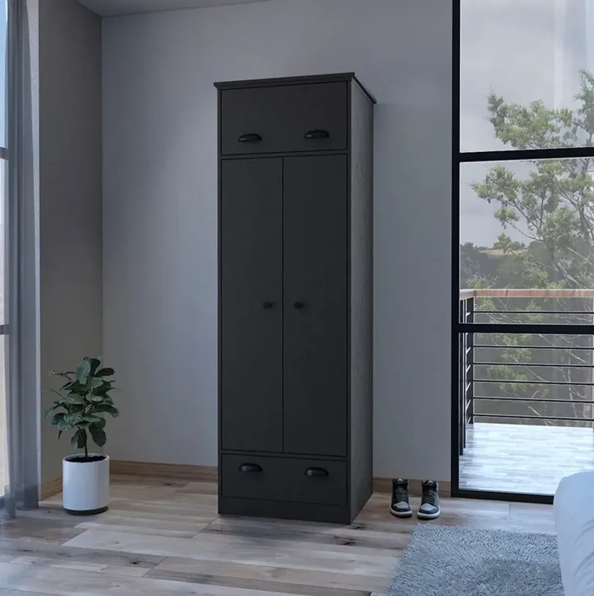 Armoire Dumas, Bedroom, Black