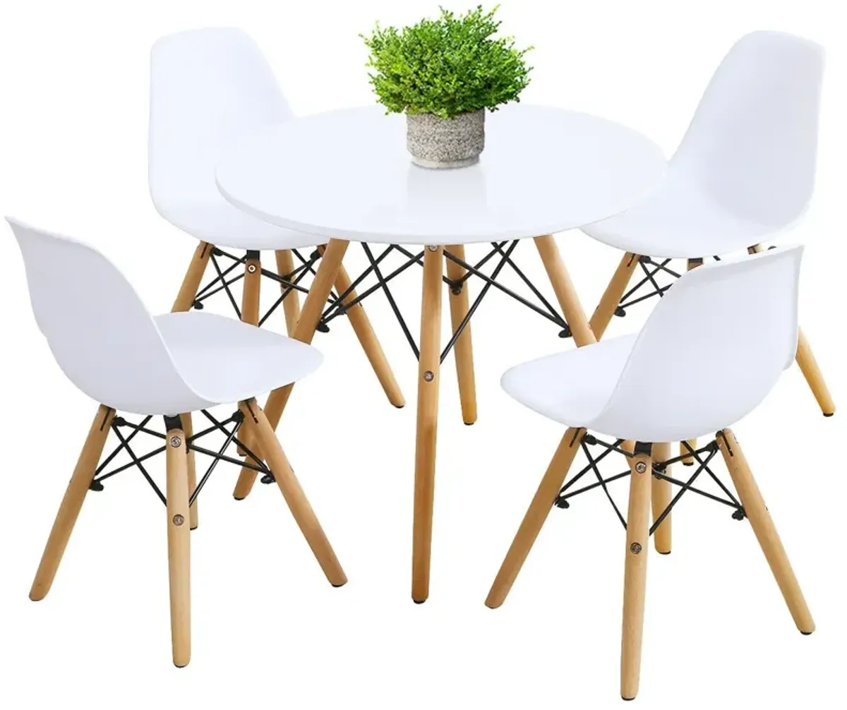 5 Pieces Kids Mid-Century Modern Table Chairs Set