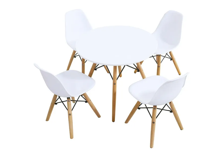 5 Pieces Kids Mid-Century Modern Table Chairs Set