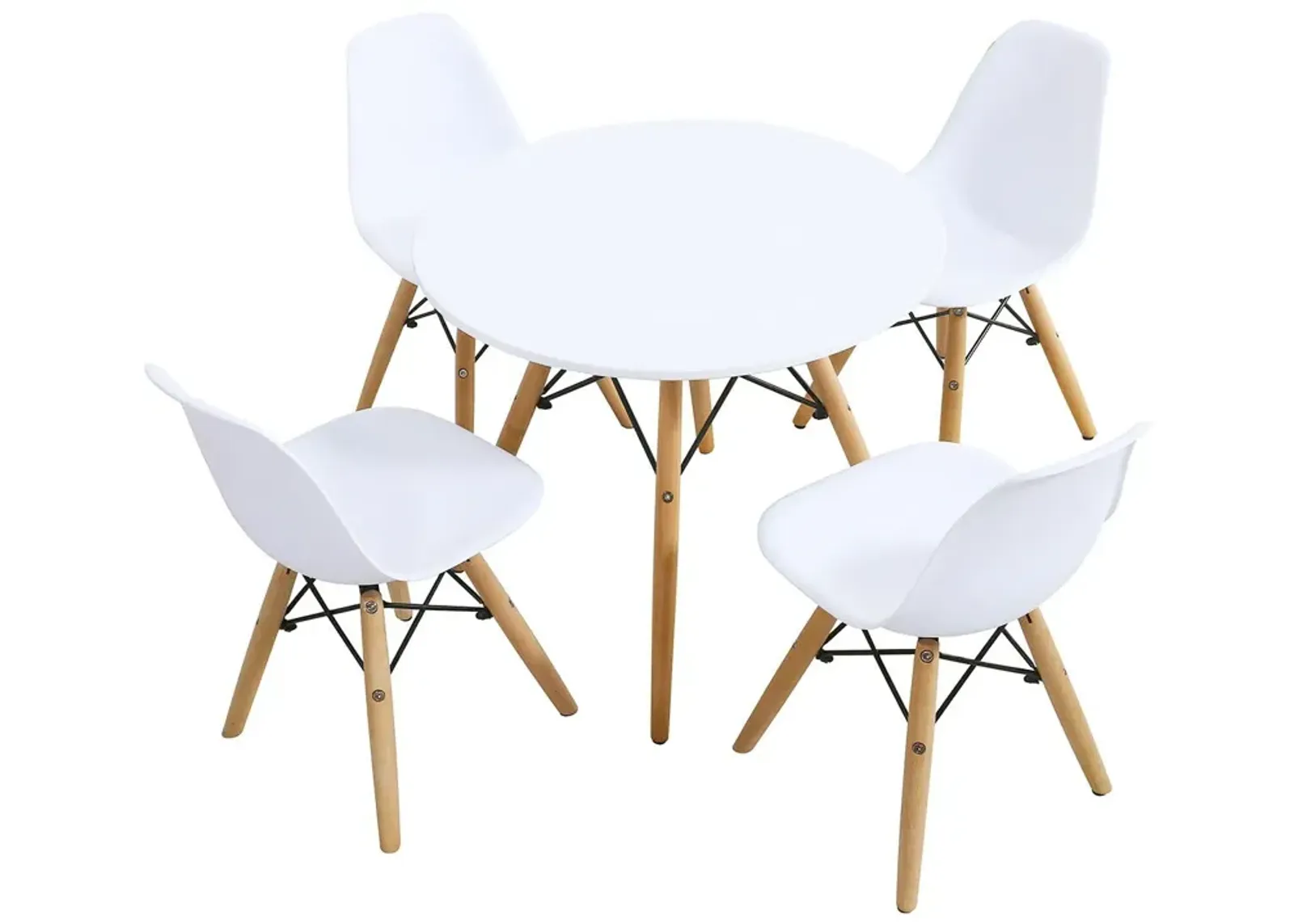 5 Pieces Kids Mid-Century Modern Table Chairs Set