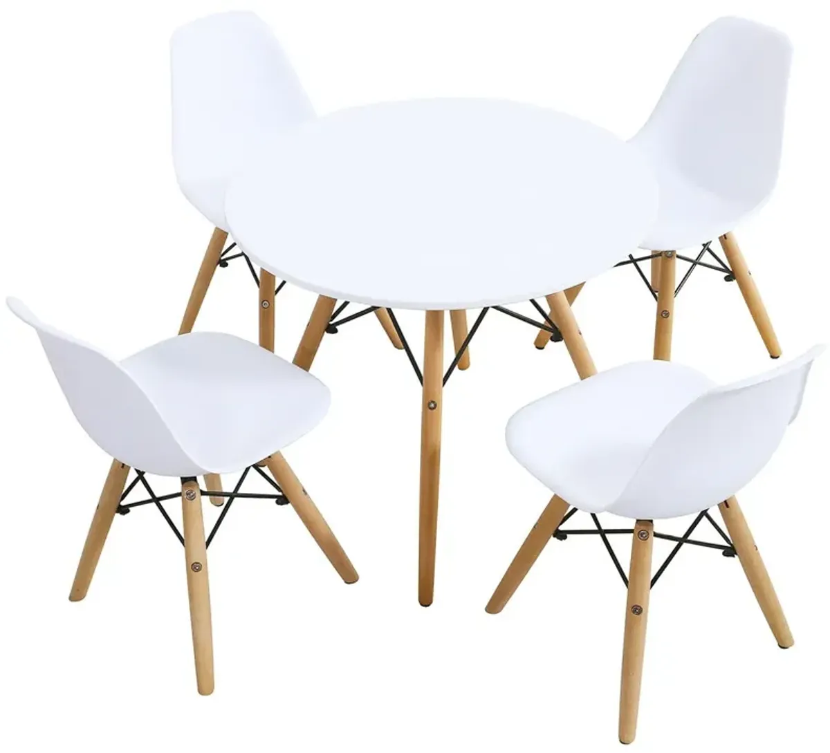 5 Pieces Kids Mid-Century Modern Table Chairs Set