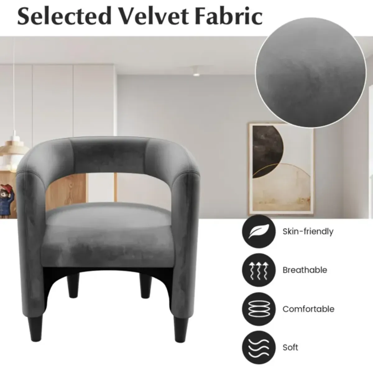 Hivvago Comfy Accent Armchair with Footrest