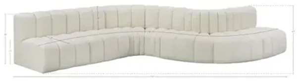 Meridian Furniture Arc Cream Vegan Leather Modular Sofa