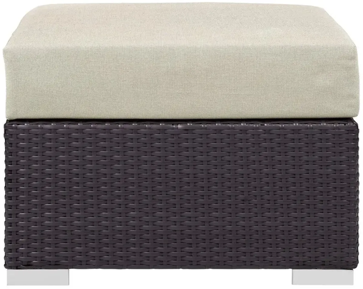 Modway Convene Outdoor Patio Fabric Square Ottoman