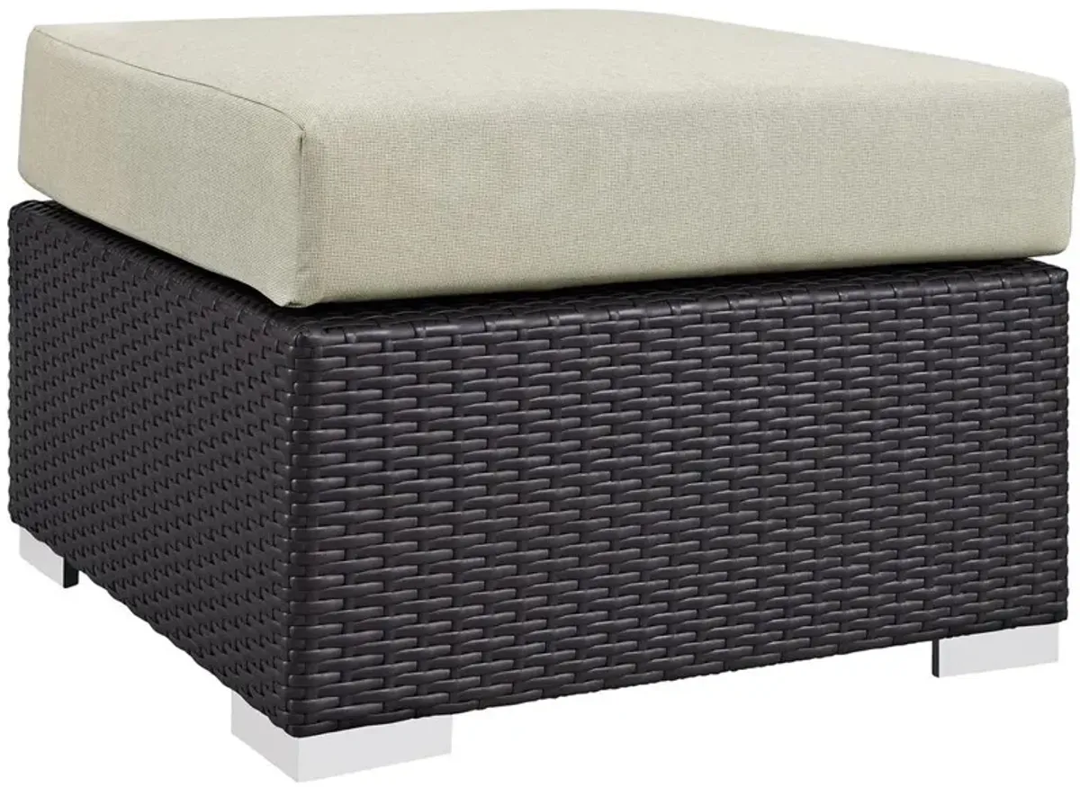 Modway Convene Outdoor Patio Fabric Square Ottoman