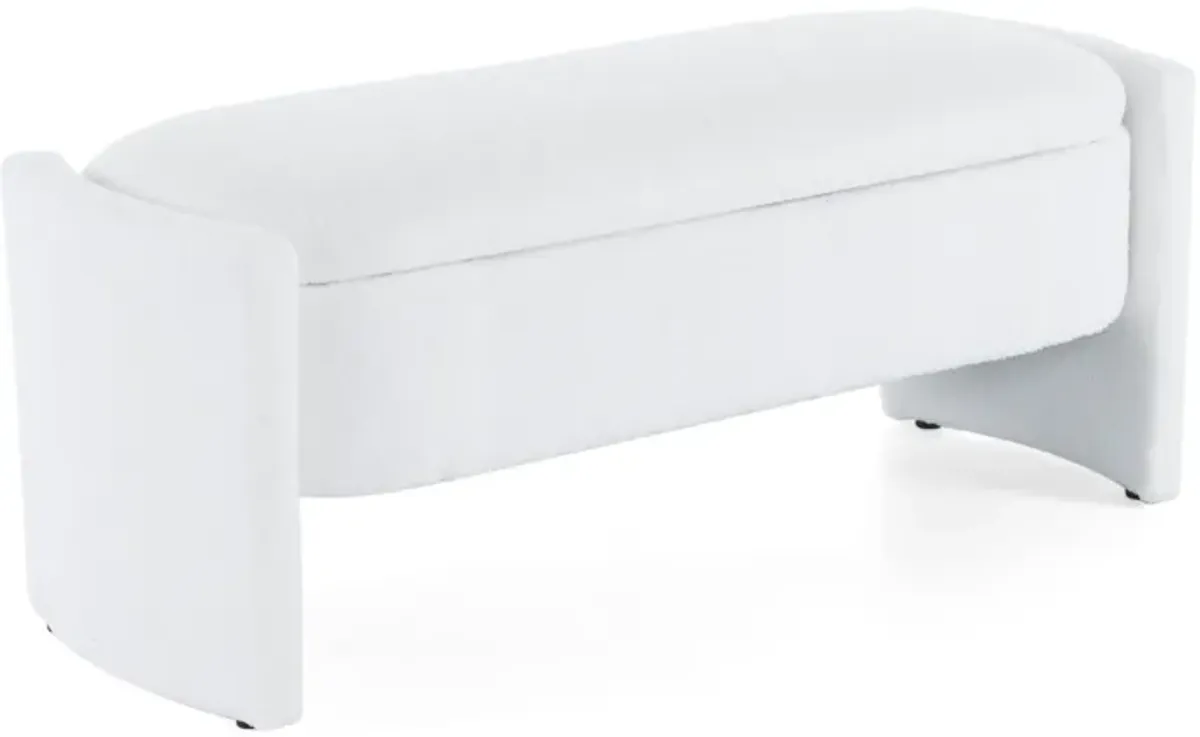 Merax Elegant Boucle Fabric Storage Ottoman Bench