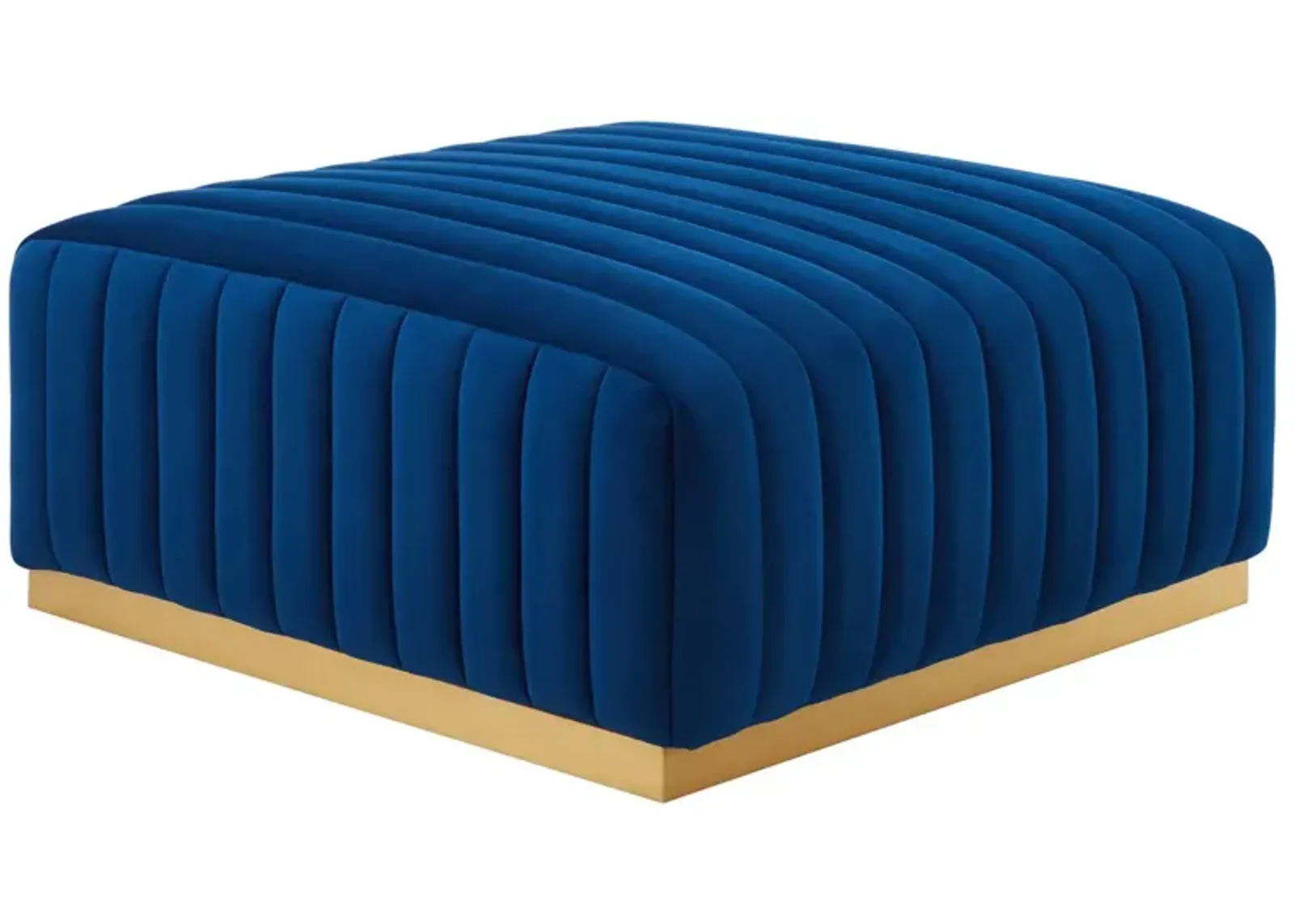 Conjure Channel Tufted Performance Velvet Ottoman