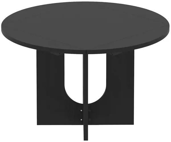FUFU&GAGA Stylish Foldable Dining Table with Foldable and Fully Thickened Design, Wood Grain Finish, (47.2 in. W x 29.5 in. D x 33.5 in. H), Black
