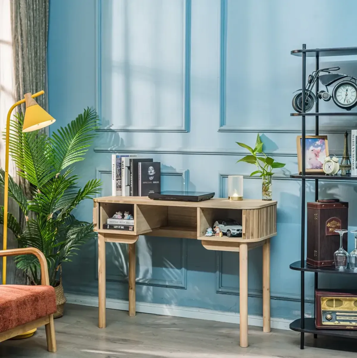 Wooden Desk with 2 Doors