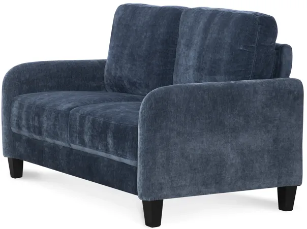 Everly Blue Velvet Loveseat