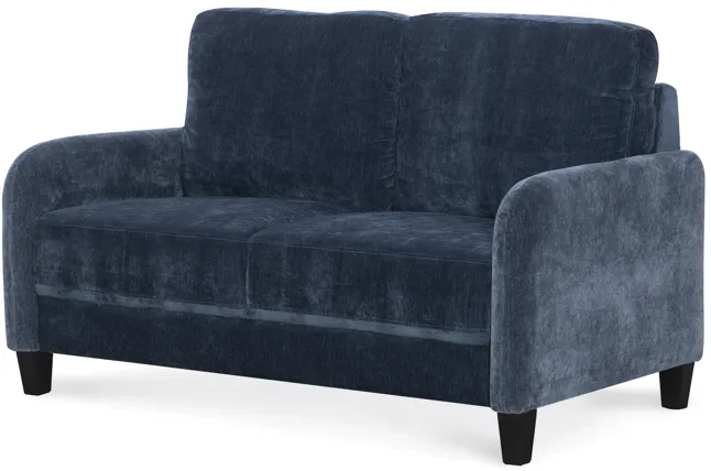 Everly Blue Velvet Loveseat