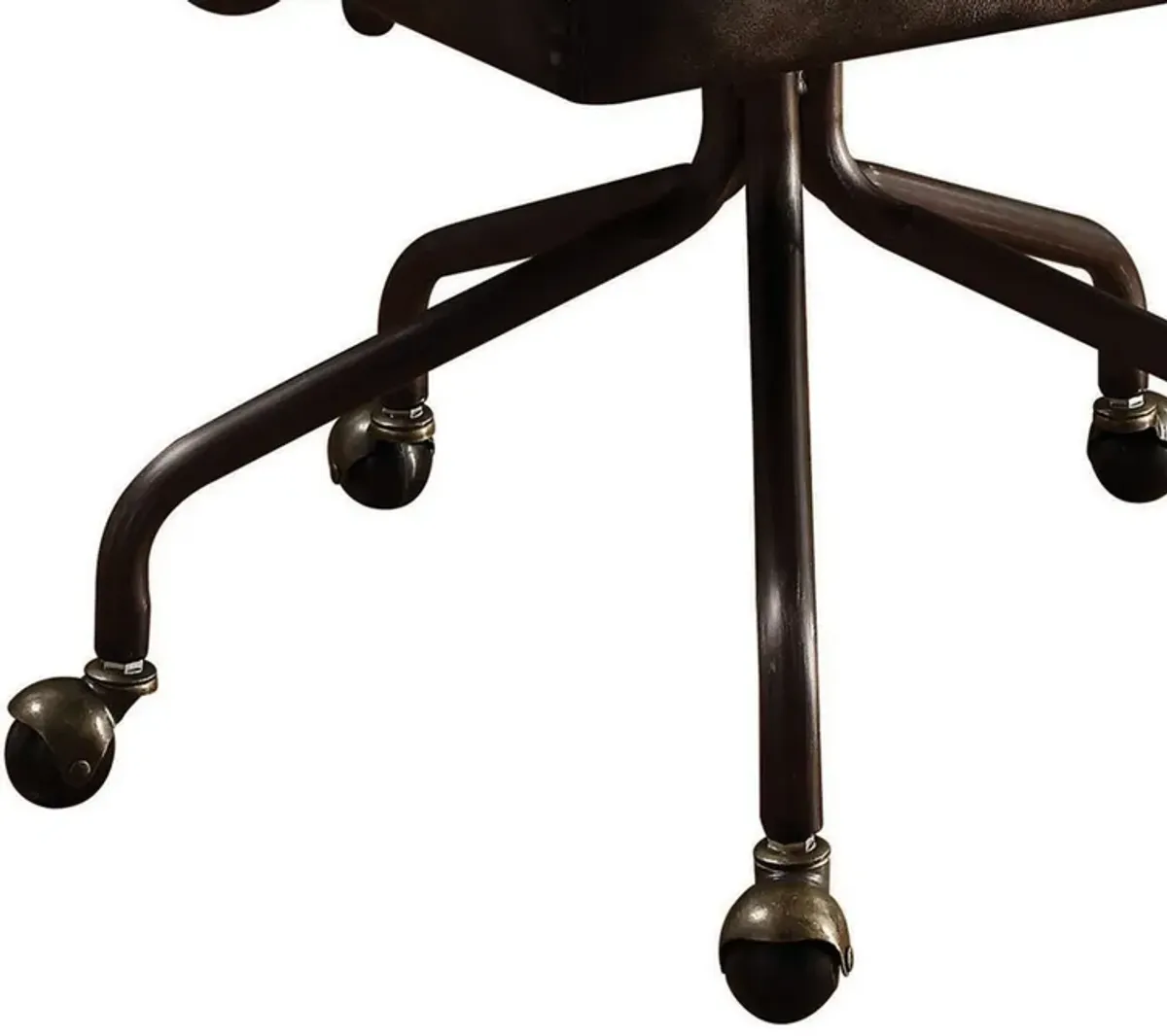 Metal & Leather Executive Office Chair, Black-Benzara